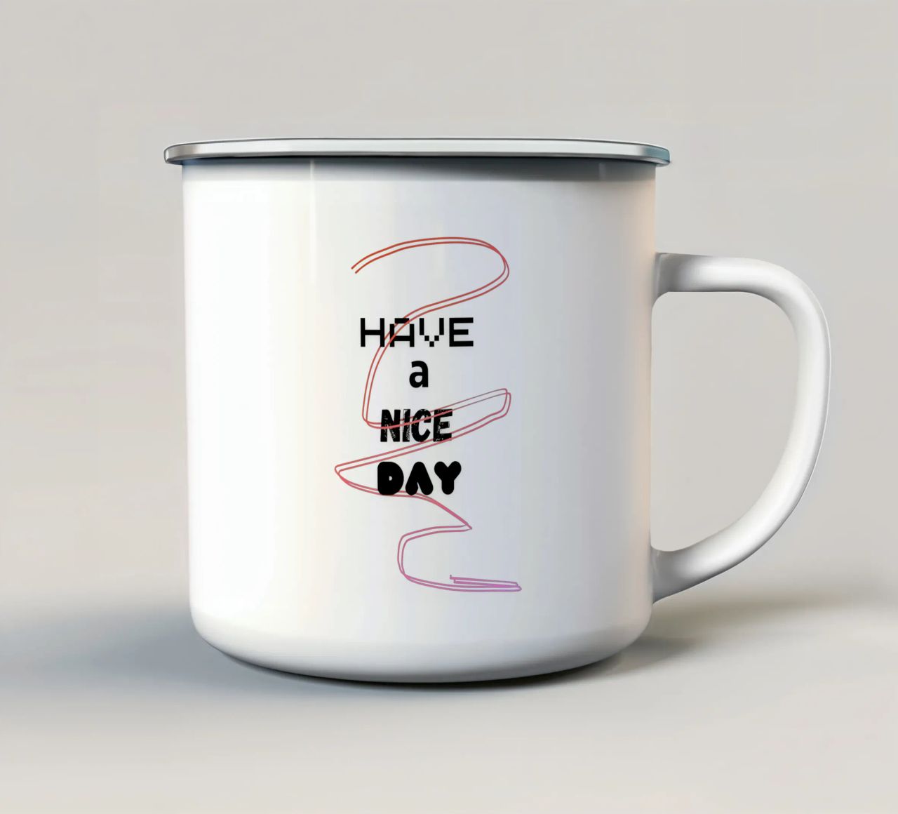 XL_Have a Nice Day tazza in smalto da Crypto_Jungle