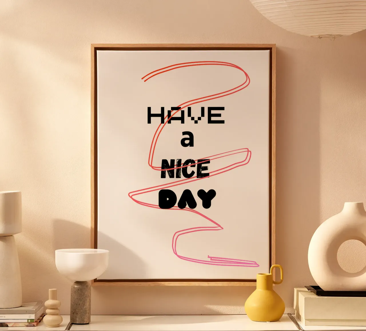 XL_Have a Nice Day tela con Cornice a cassetta da Crypto_Jungle