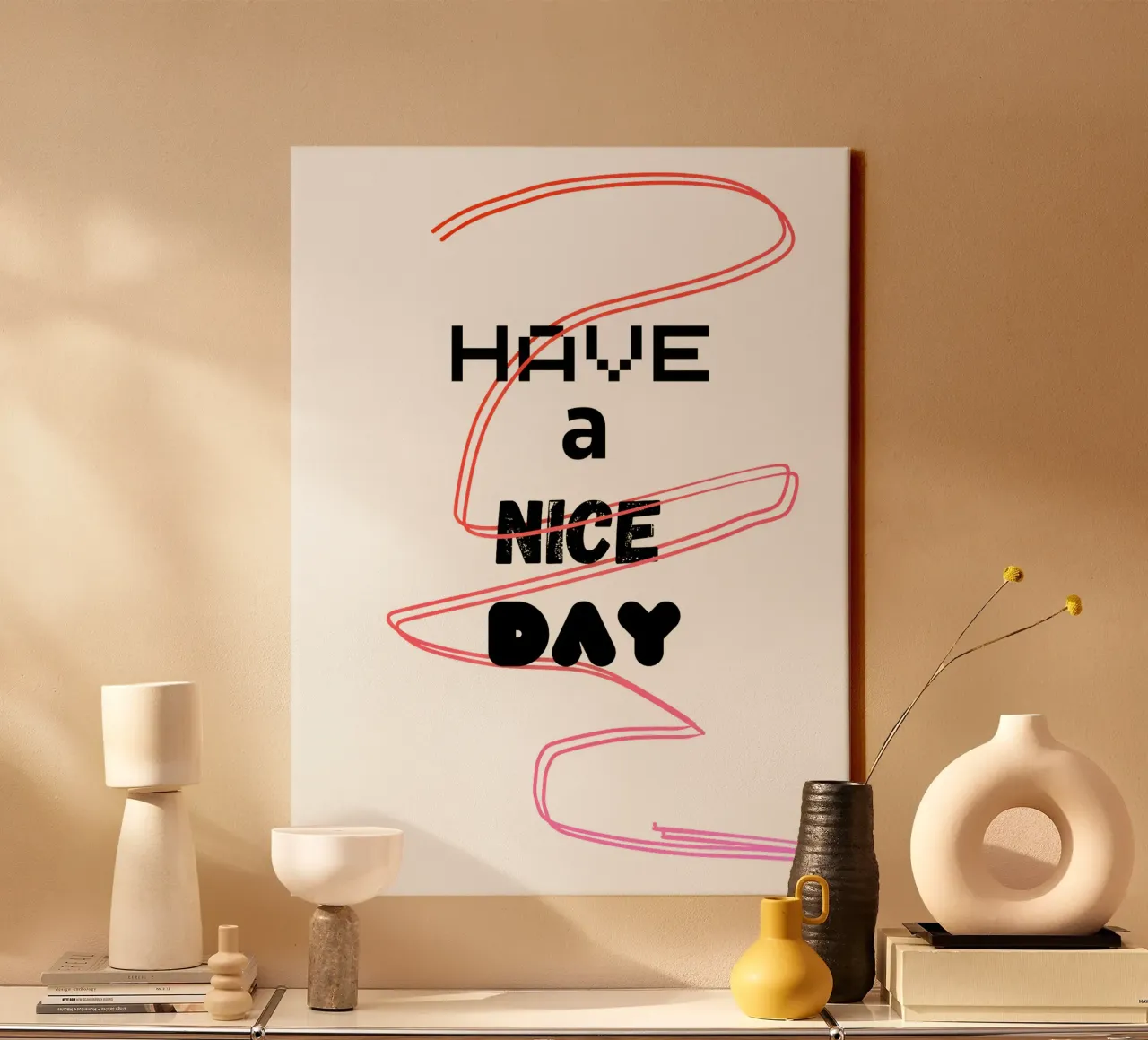XL_Have a Nice Day tela con Cornice a cassetta da Crypto_Jungle