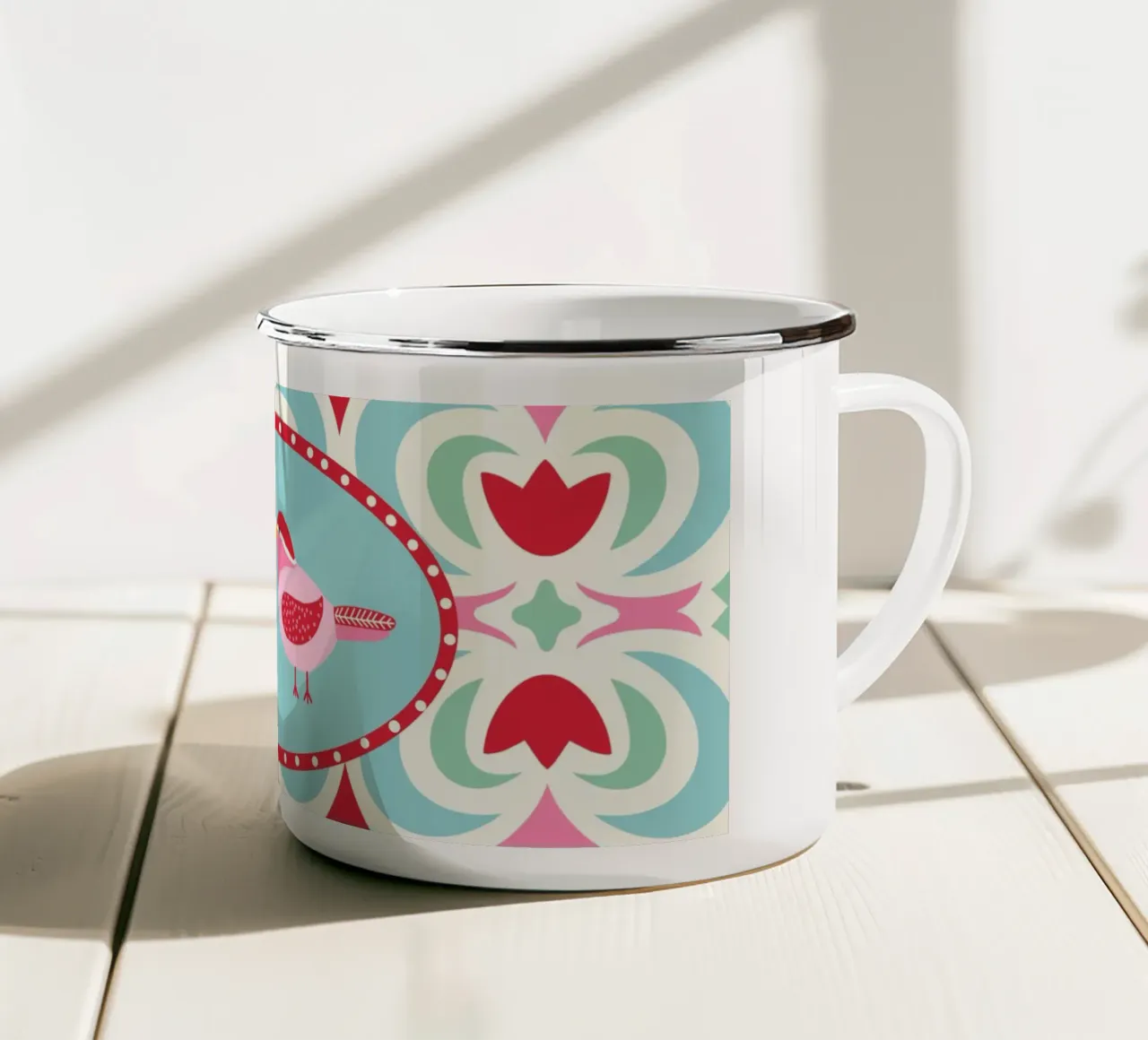 Vogelhochzeit tazza in smalto da Miris bunte Modewelt
