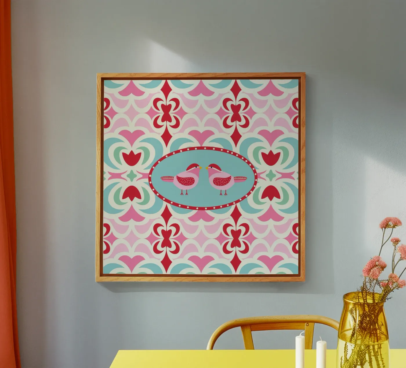 Vogelhochzeit acryl van Miris bunte Modewelt