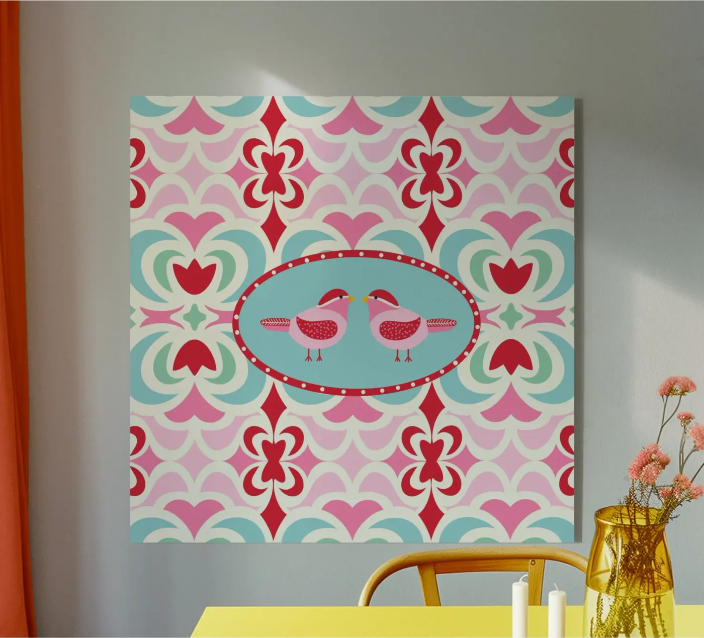 Vogelhochzeit acryl van Miris bunte Modewelt