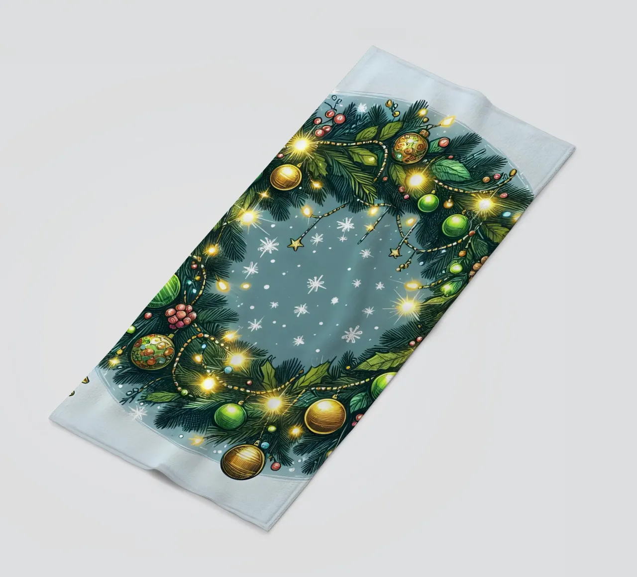 CHRISTMAS WREATH beach towel by ARTOMATIC