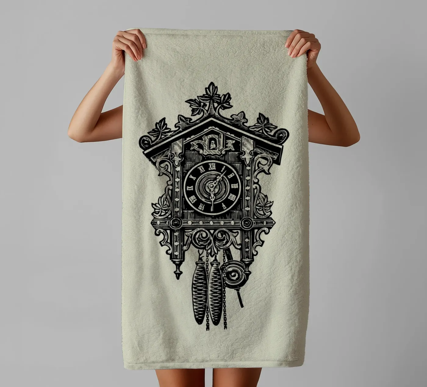 CUCKOO CLOCK towel by SMRT STUDIO
