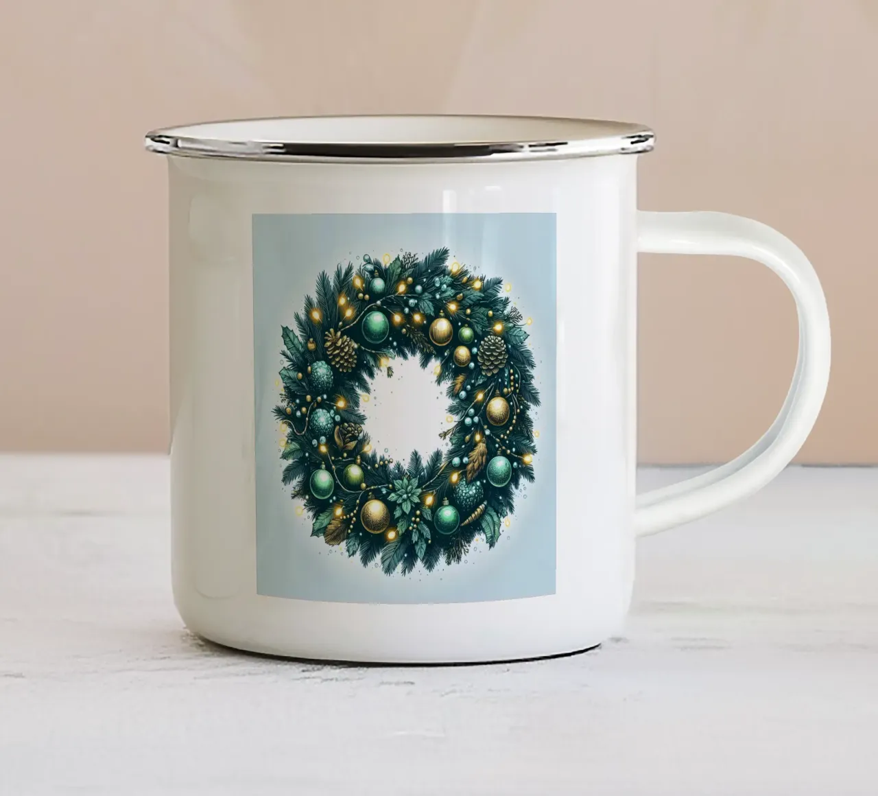 NATALE PER GHIRLANDA tazza in smalto da ARTOMATIC