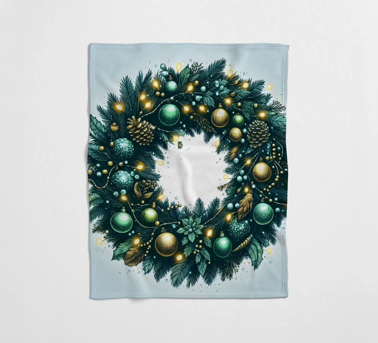 CHRISTMAS BY WREATH fleece blanket by ARTOMATIC