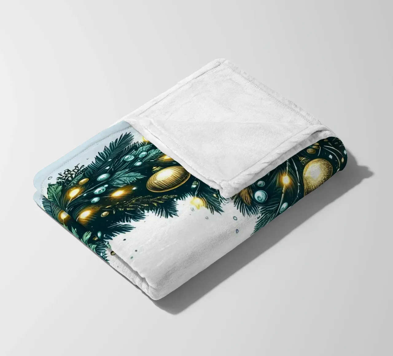 CHRISTMAS BY WREATH fleece blanket by ARTOMATIC