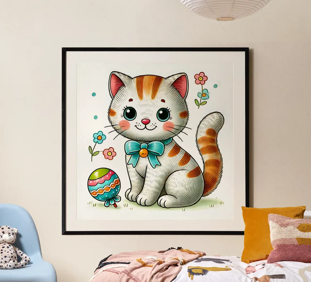 Gatto poster con telaio in plastica da hunde-katzen-tiere
