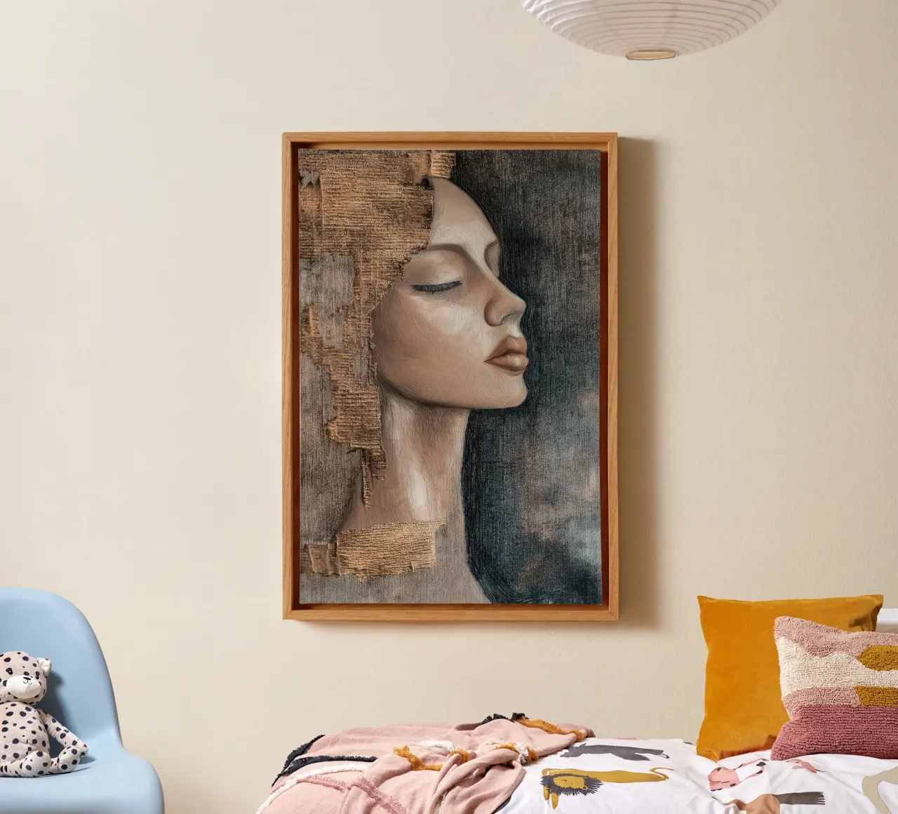 Abstracte vrouw canvas met Baklijst van Imagine