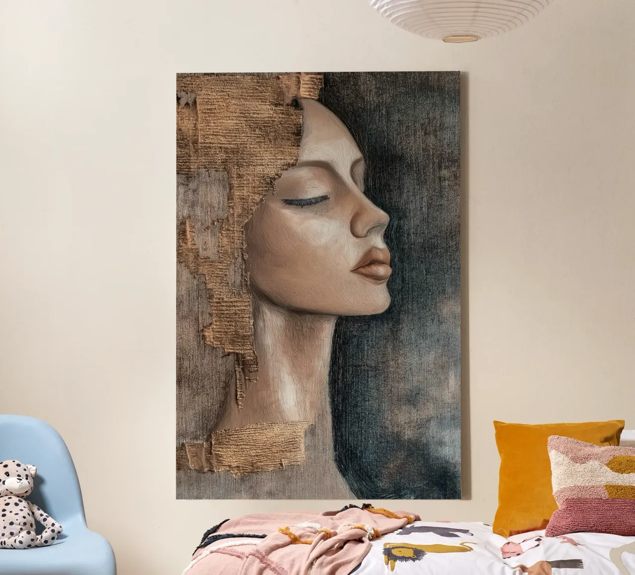 Abstracte vrouw canvas met Baklijst van Imagine