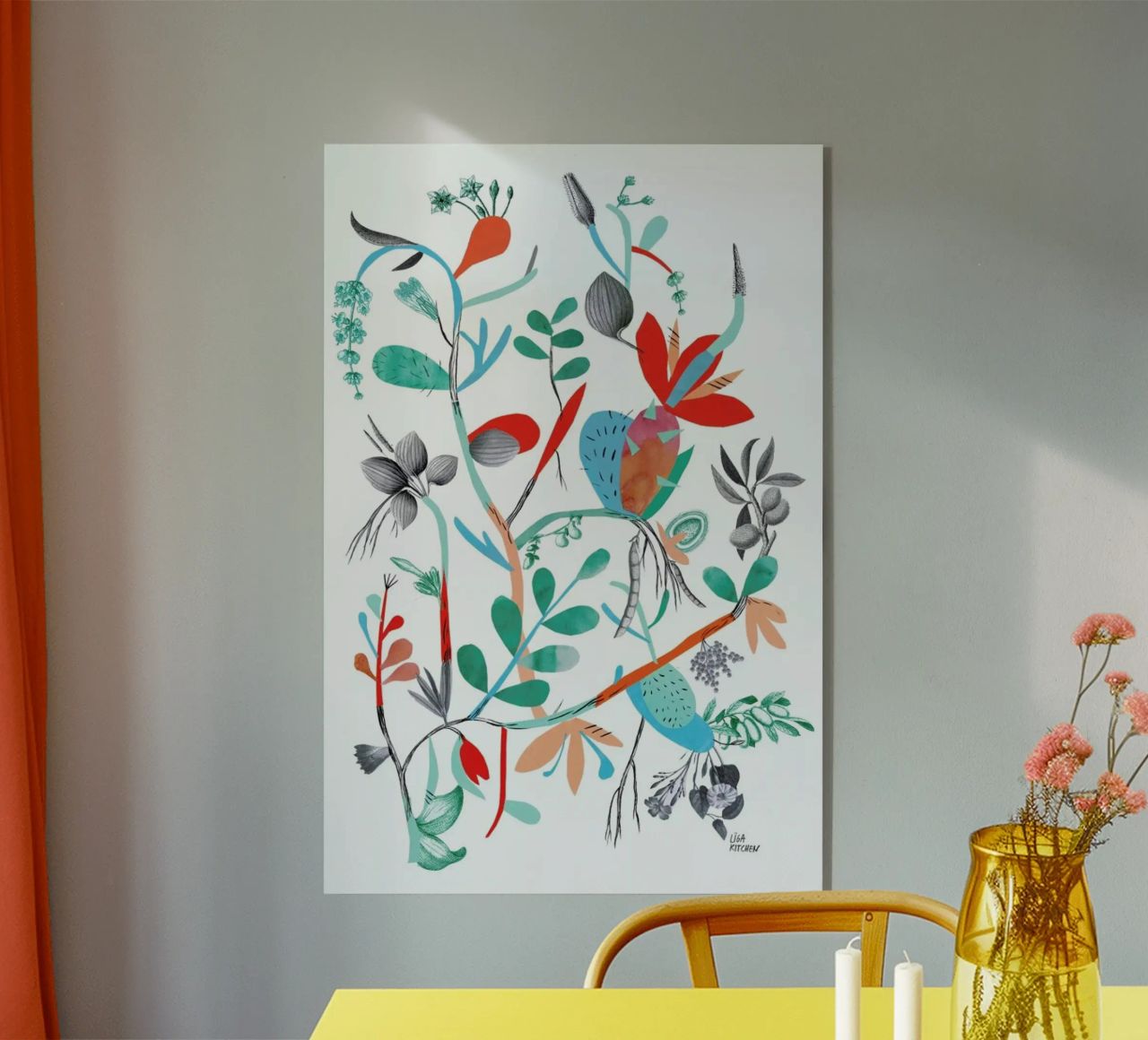 Botanica Orange acryl van Liga Kitchen