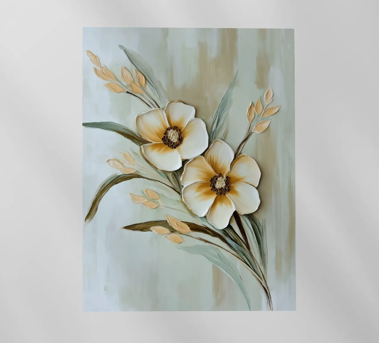 Fiori beige, tortora e verdi pellicola backlit da Imagine