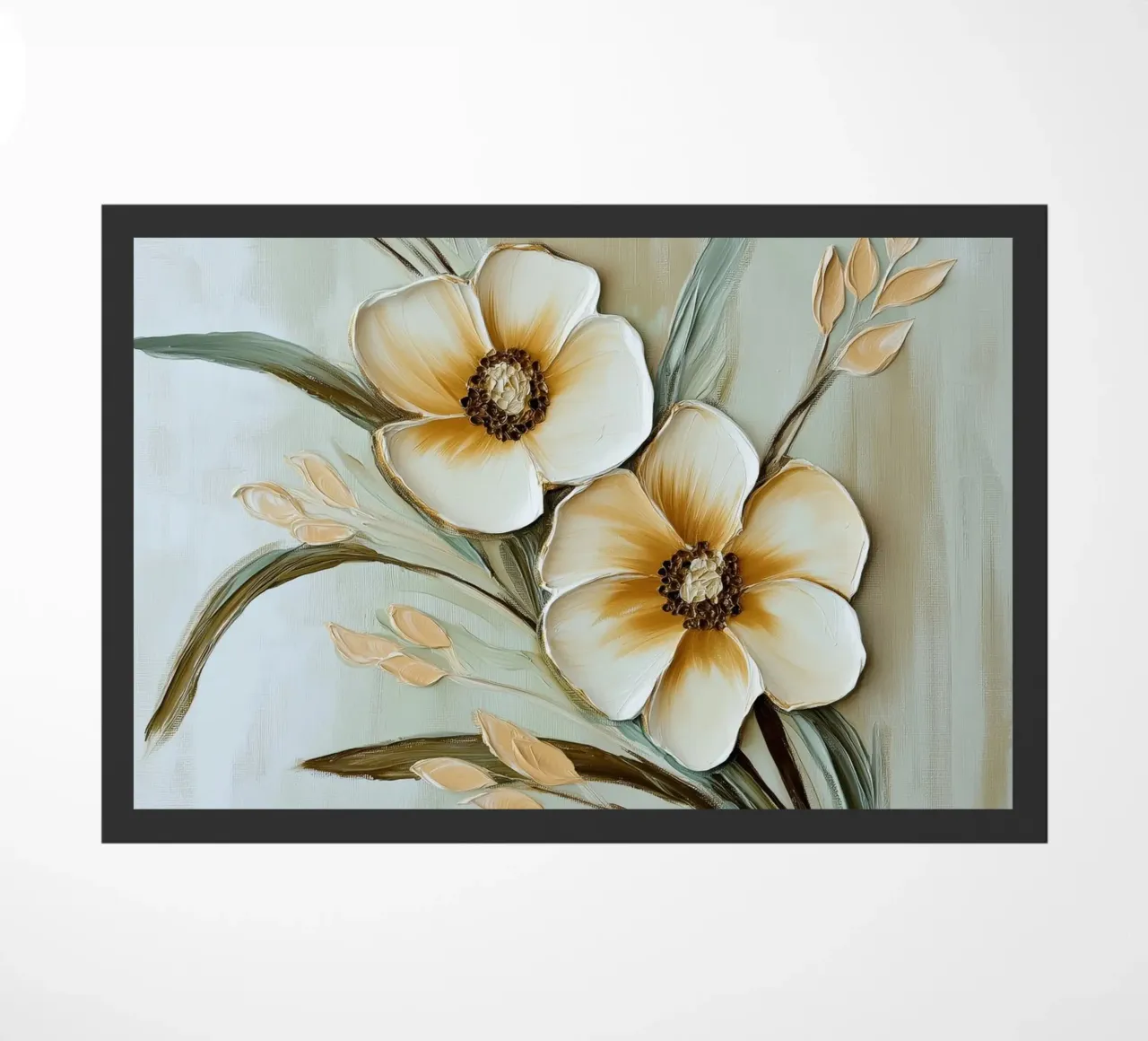 Fiori beige, tortora e verdi zerbino da Imagine
