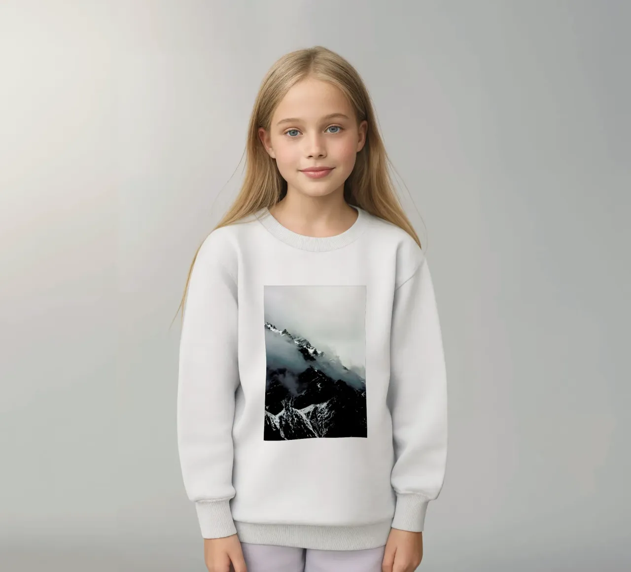 Misty Mountains kids sweatshirt by Laura Palm