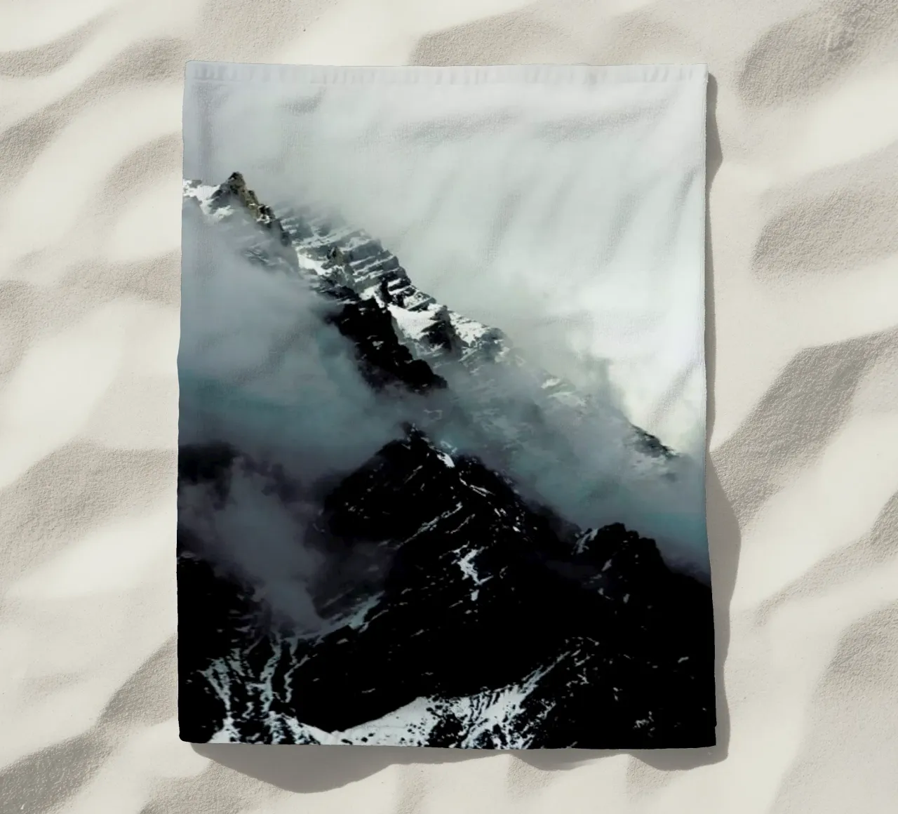 Misty Mountains beach towel by Laura Palm