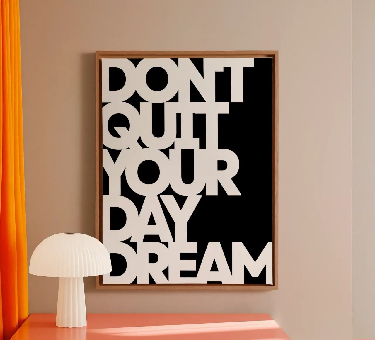 Geef je dagdroom niet op | Motiverende Citaat canvas met Baklijst van Inspirify