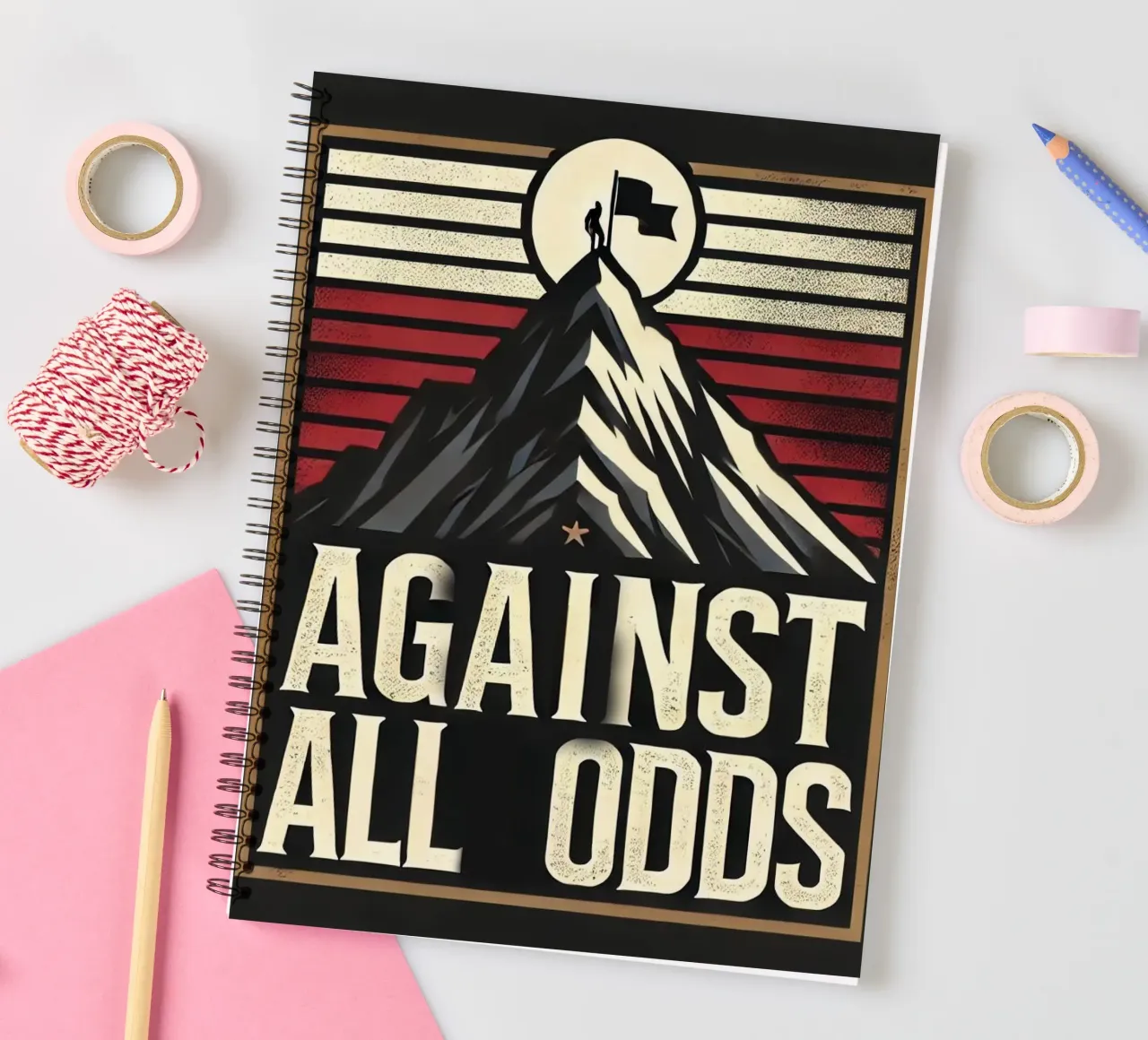 Don't give up spiral notebook by Motivate-Today