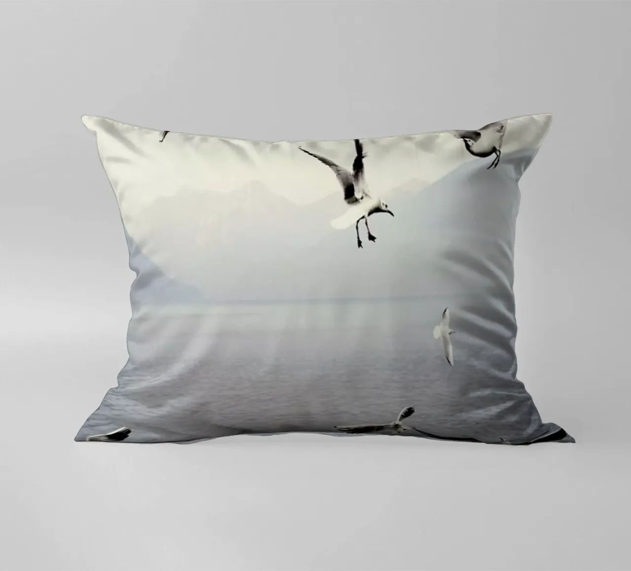 Seagulls decorative cushion by Laura Palm