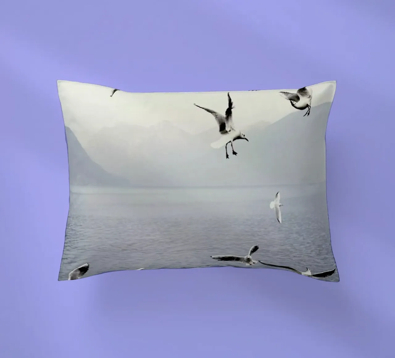 Seagulls decorative cushion by Laura Palm