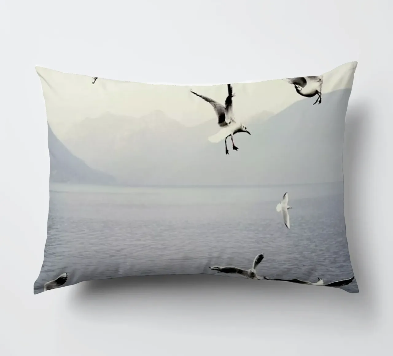 Seagulls decorative cushion by Laura Palm