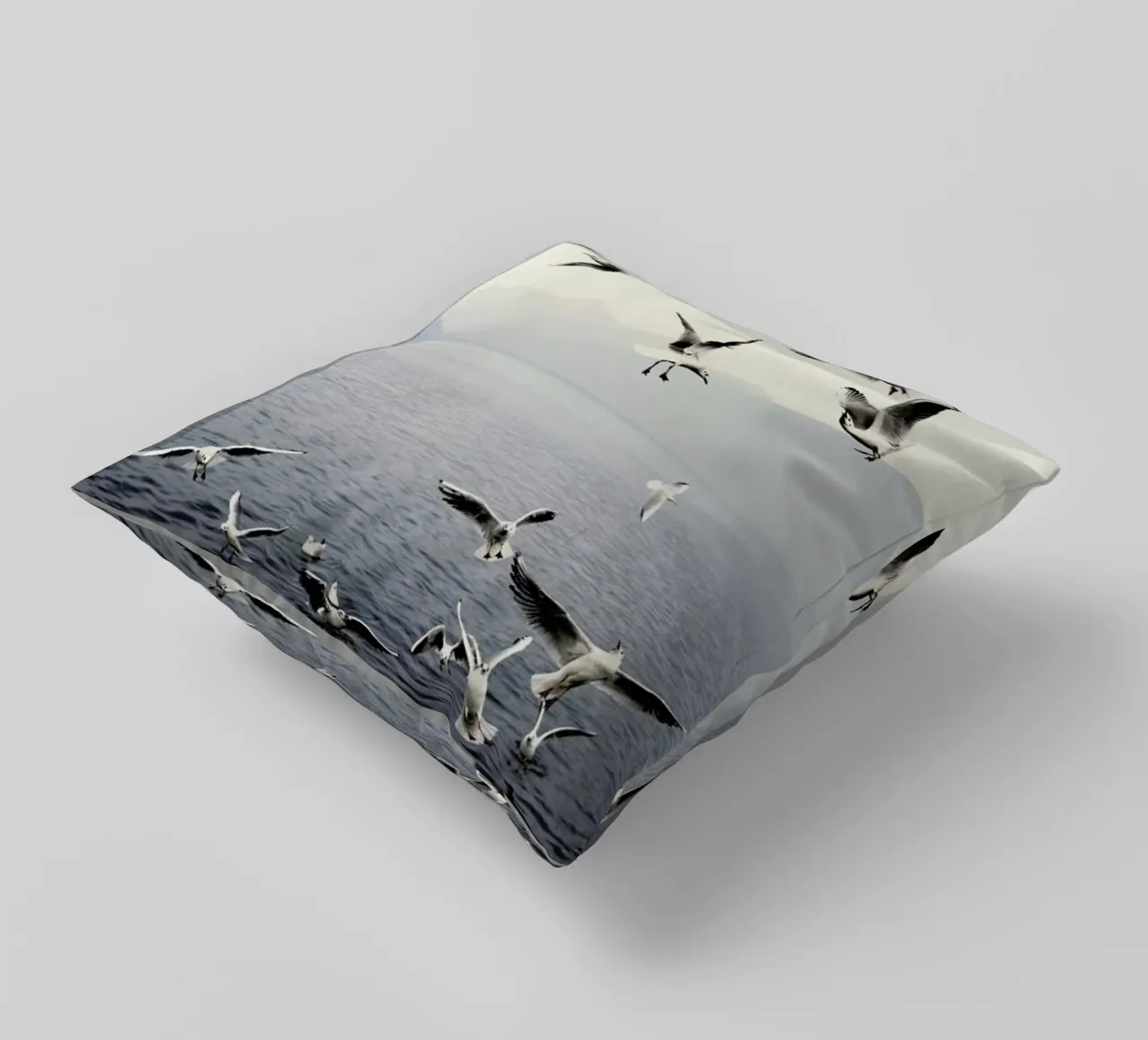 Seagulls decorative cushion by Laura Palm