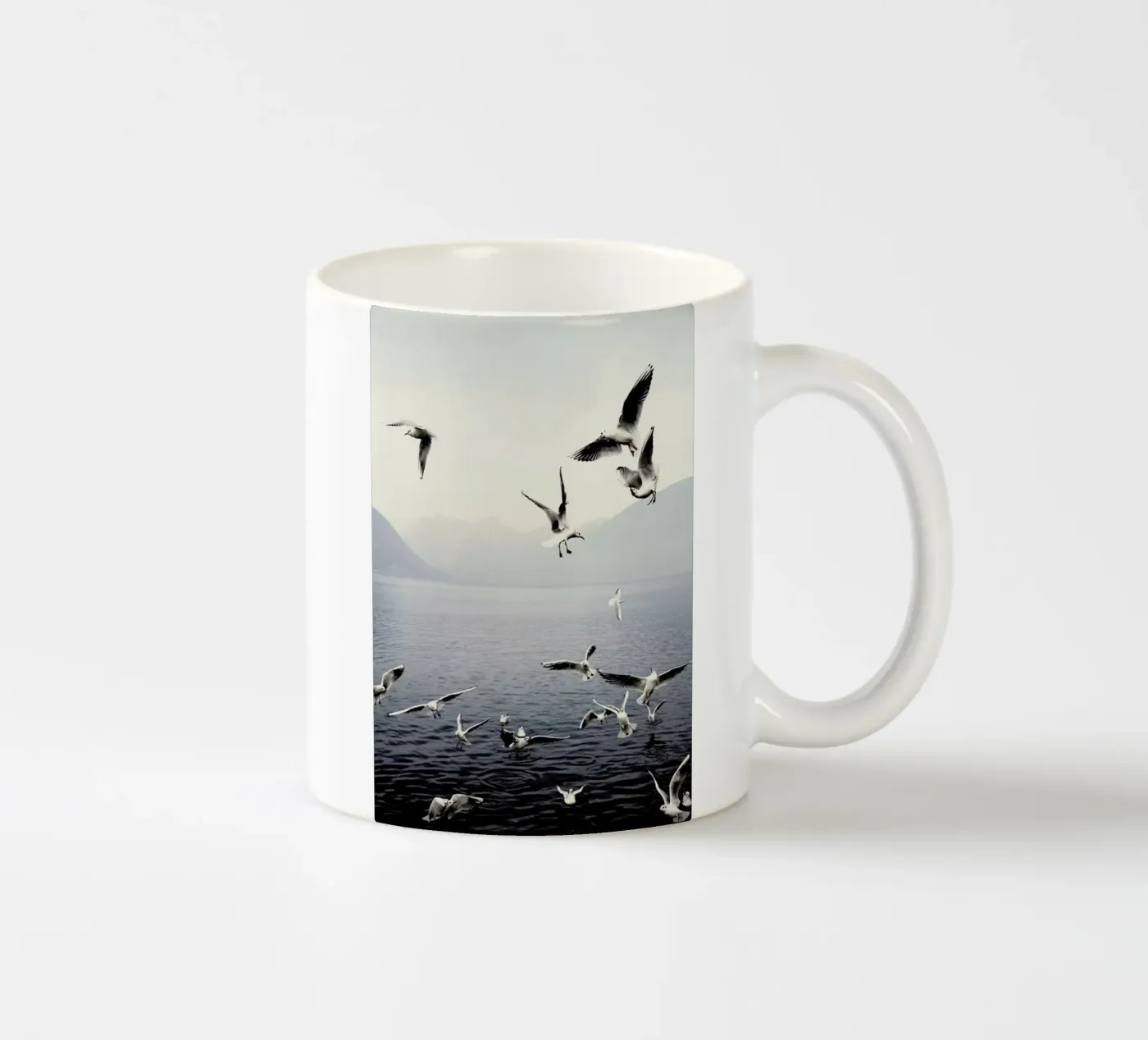 Seagulls ceramic mug by Laura Palm