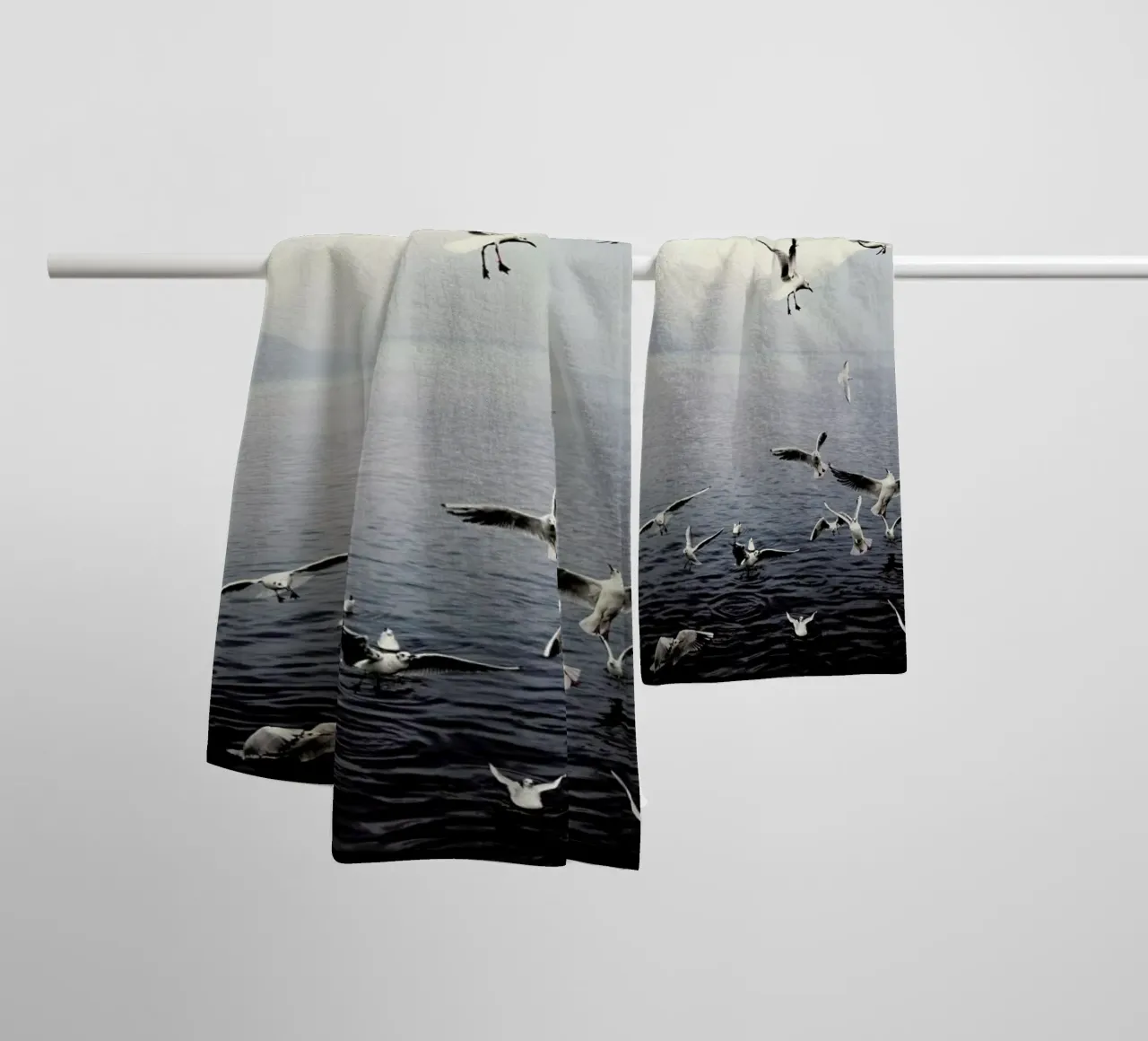 Seagulls towel by Laura Palm