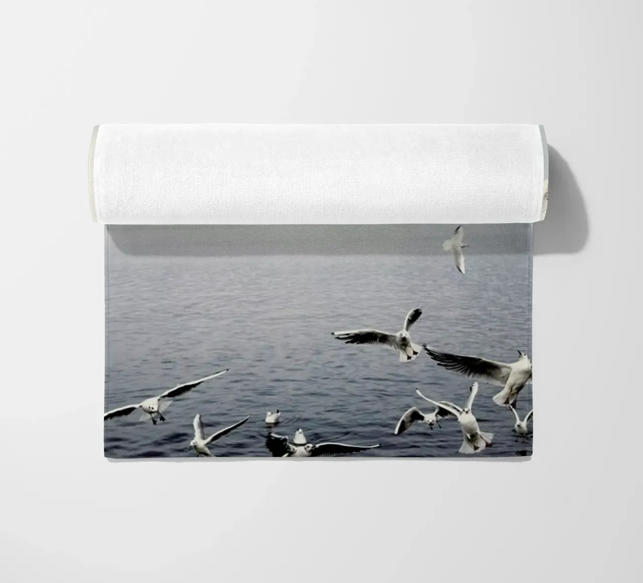 Seagulls beach towel by Laura Palm