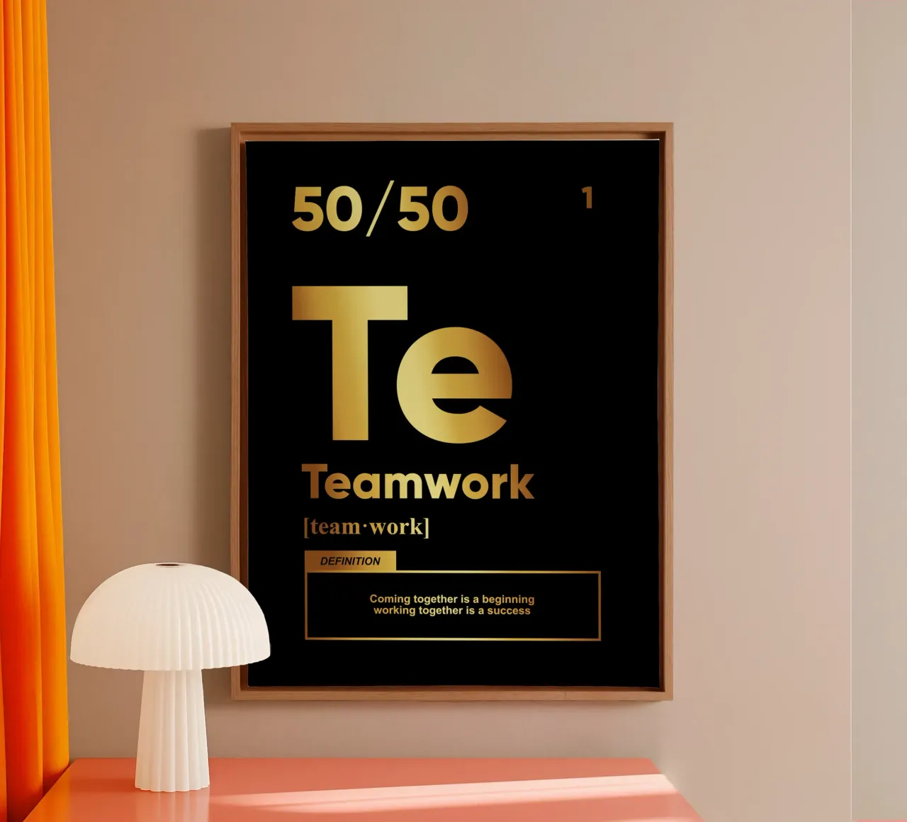 Definitie Teamwork | Motiverende Citaat canvas met Baklijst van Inspirify