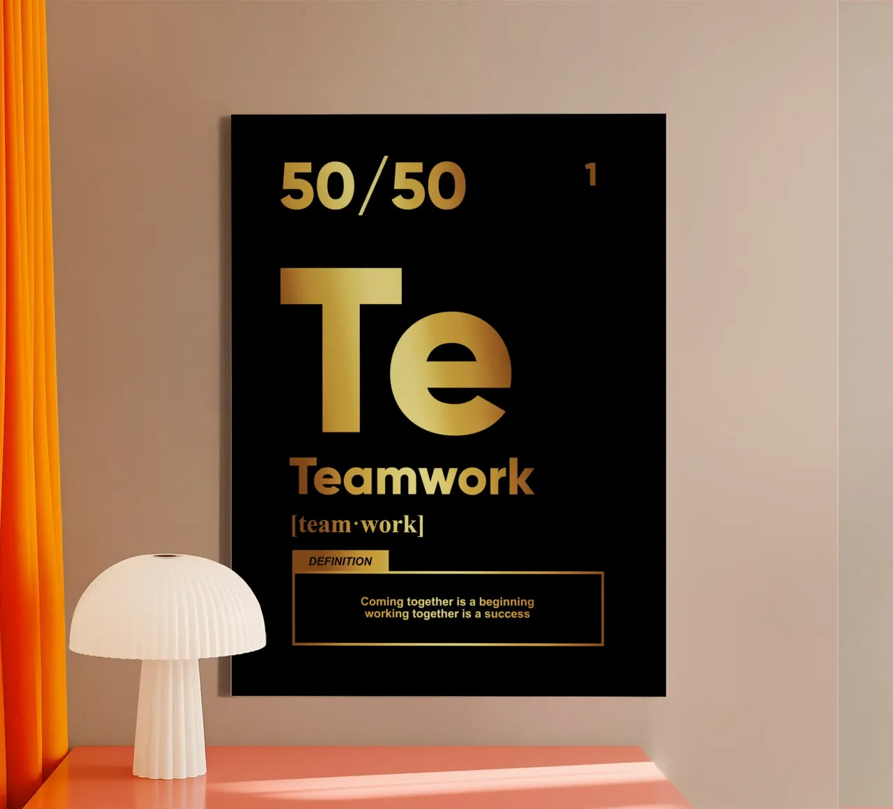 Definitie Teamwork | Motiverende Citaat canvas met Baklijst van Inspirify