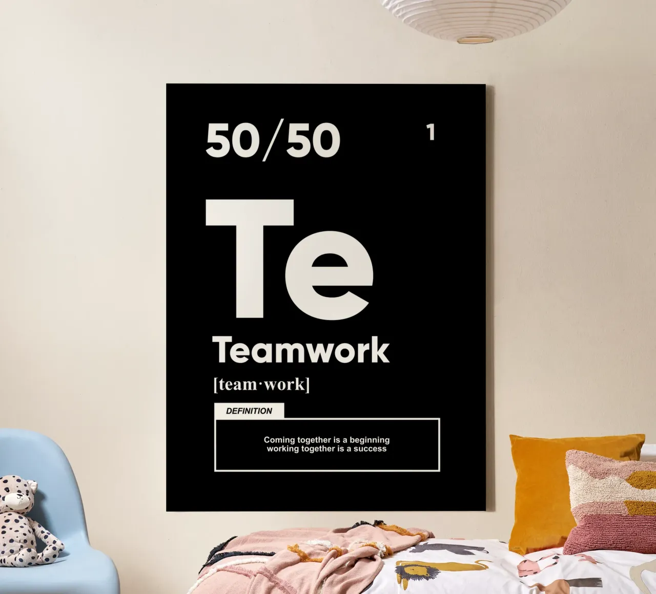 Definitie Teamwork | Motiverende Citaat canvas met Baklijst van Inspirify