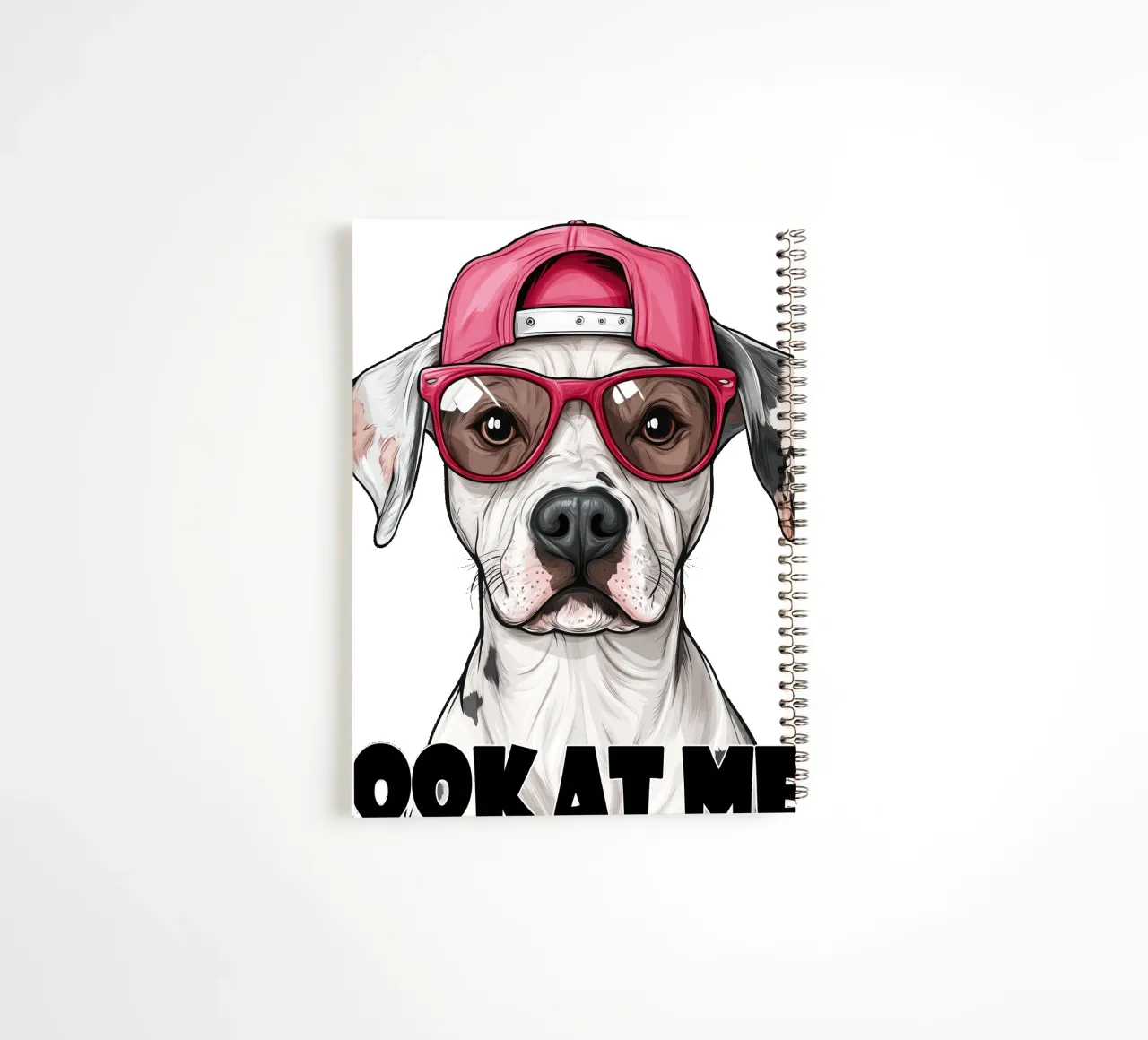 Cane con cappello e occhiali rosa diario ad anelli da Motivate-Today