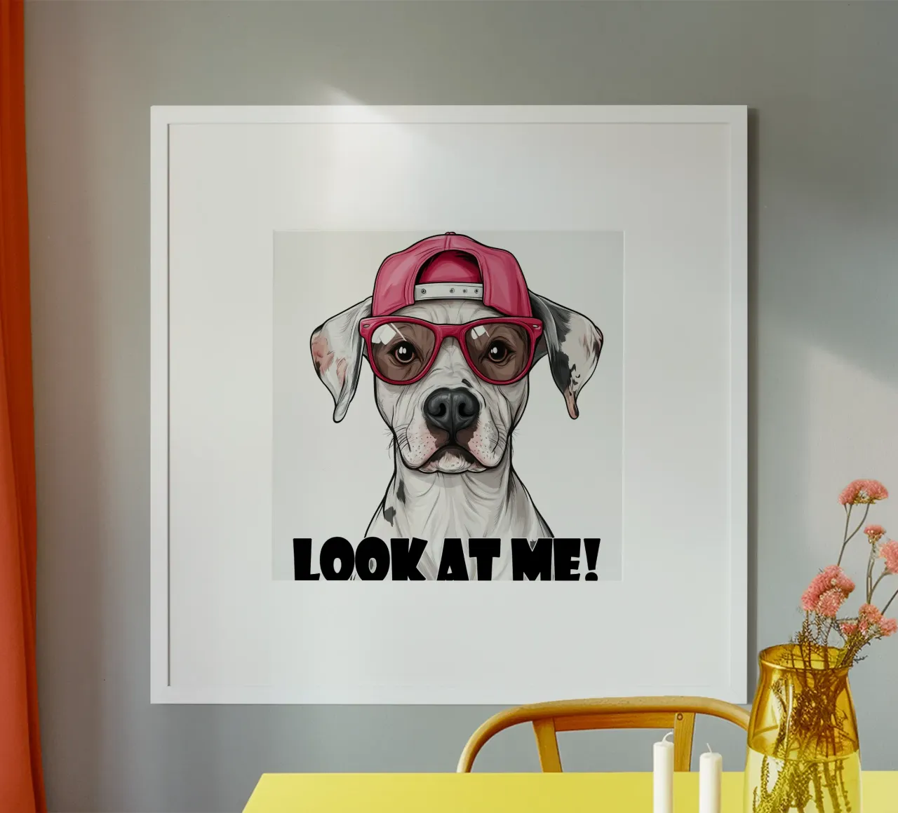 Cane con cappello e occhiali rosa poster da Motivate-Today