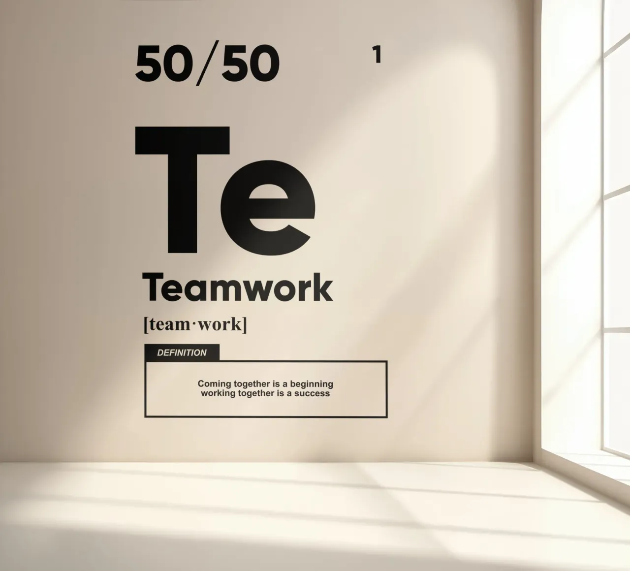 Definitie Teamwork | Motiverende Citaat fotobehang van Inspirify