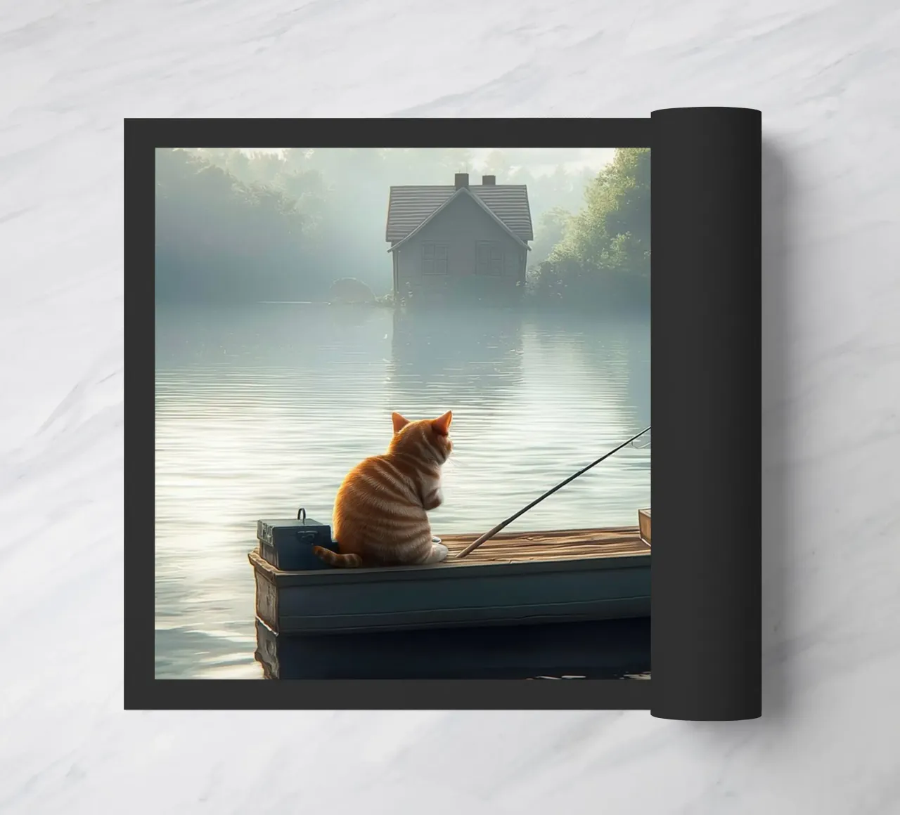 Un gatto pesca in un lago zerbino da Motivate-Today