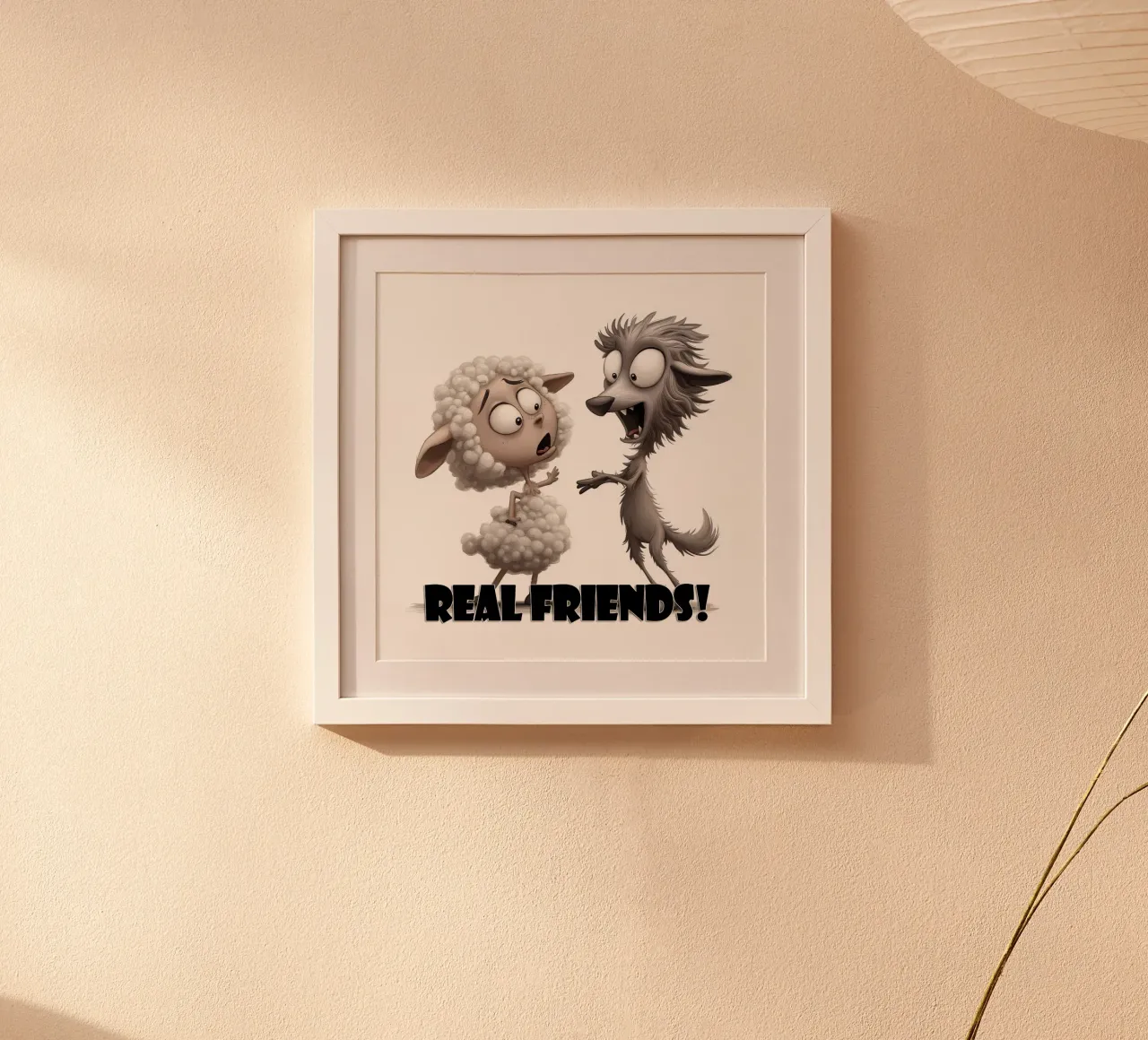Amici veri e amici falsi poster con telaio in legno da Motivate-Today