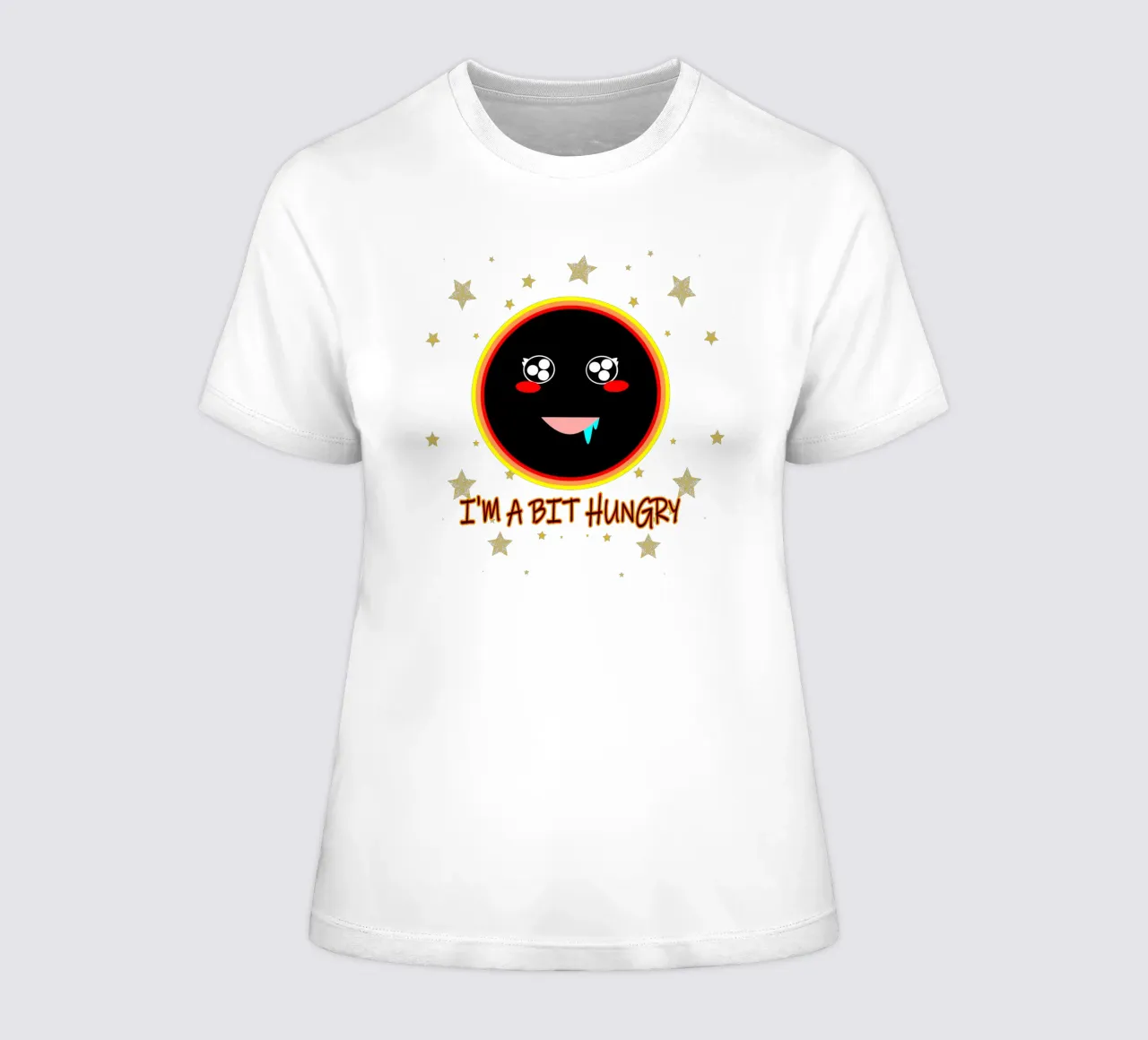 J'ai un peu faim Foodie Mignon Trou noir Kawaii t-shirt ajusté pour femmes de sillyindustries