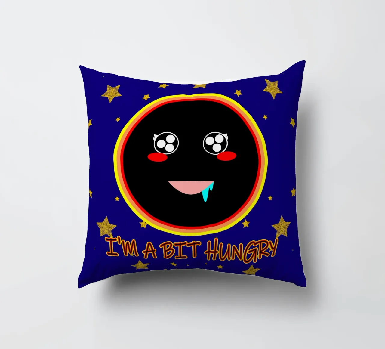 J'ai un peu faim Foodie Mignon Trou noir Kawaii coussin de sillyindustries