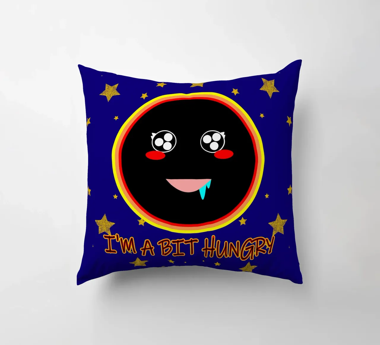 J'ai un peu faim Foodie Mignon Trou noir Kawaii coussin de sillyindustries