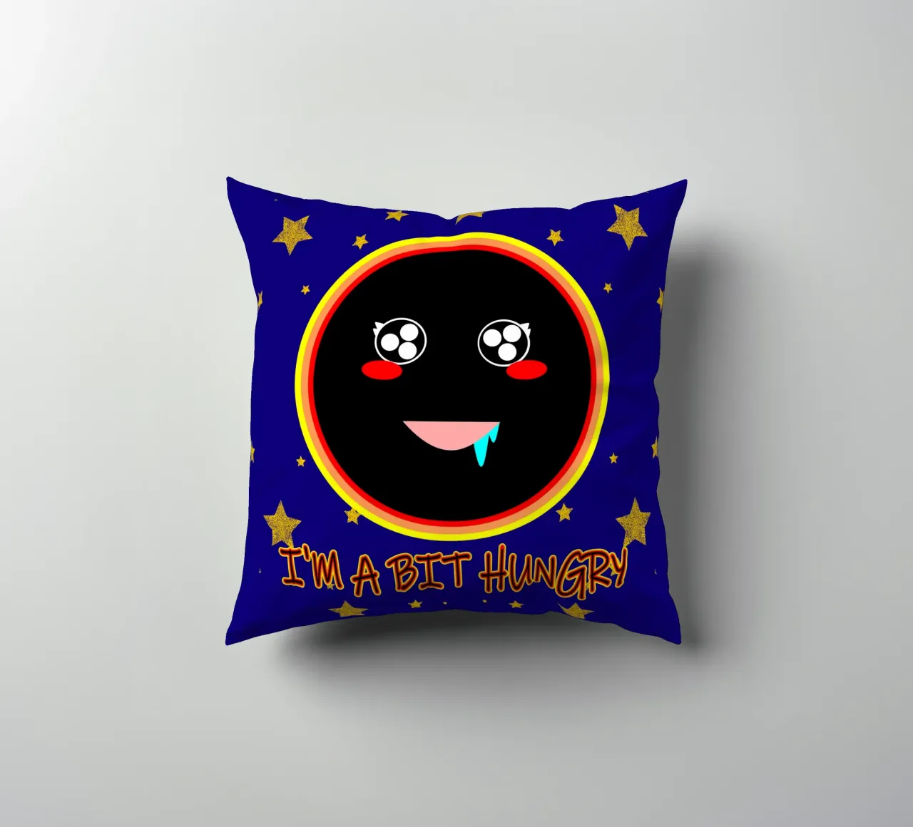 J'ai un peu faim Foodie Mignon Trou noir Kawaii coussin de sillyindustries