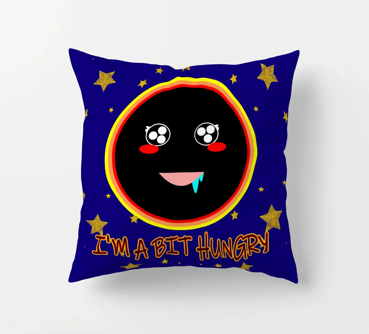 J'ai un peu faim Foodie Mignon Trou noir Kawaii coussin de sillyindustries