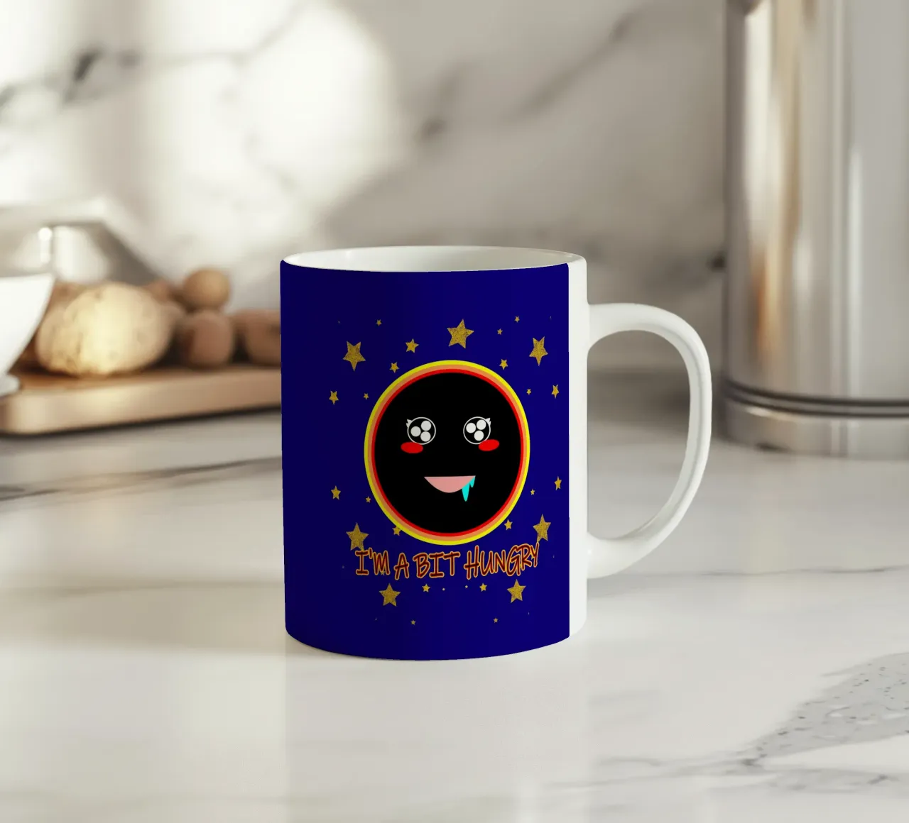 J'ai un peu faim Foodie Mignon Trou noir Kawaii mug en céramique de sillyindustries