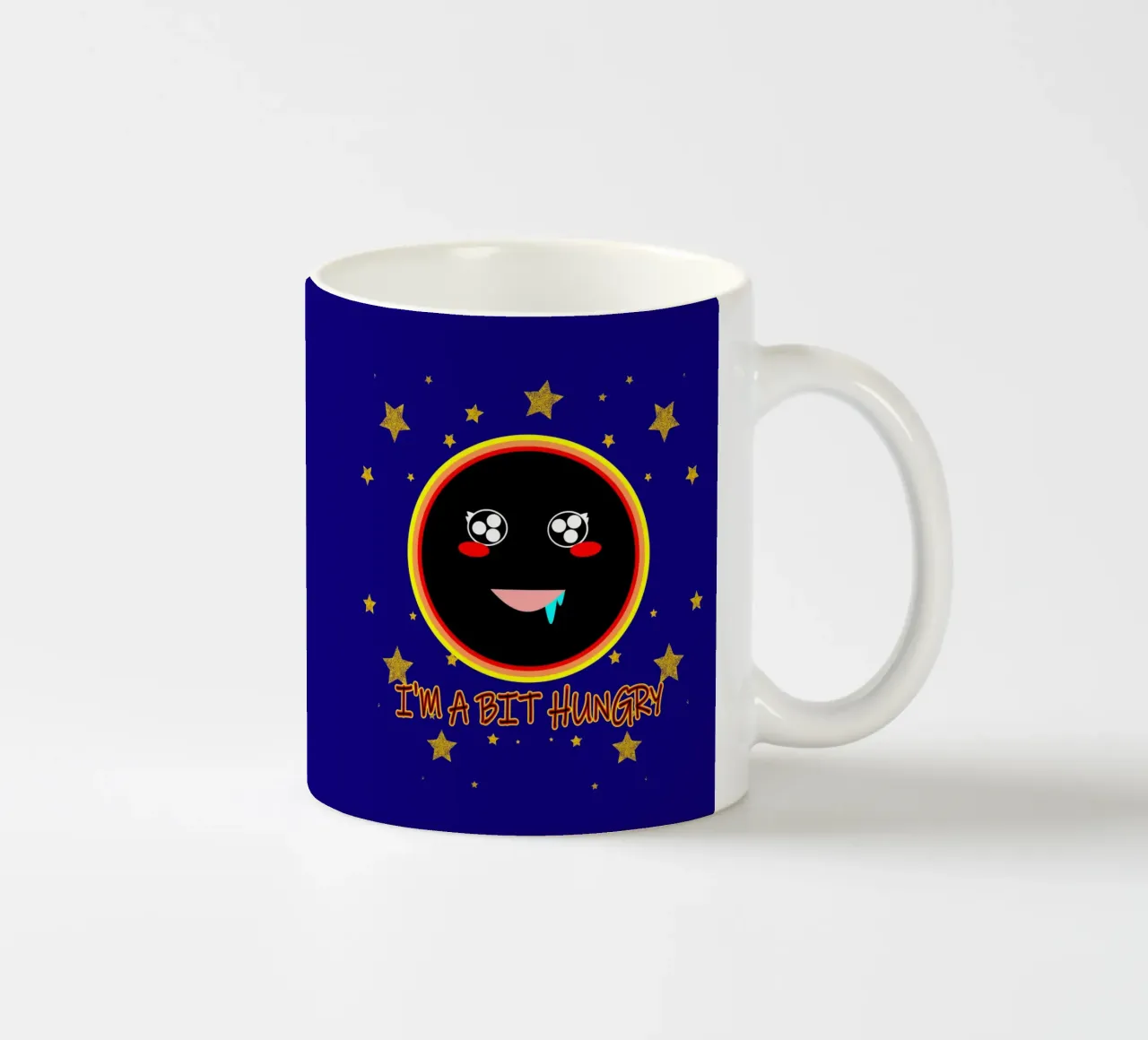 J'ai un peu faim Foodie Mignon Trou noir Kawaii mug en céramique de sillyindustries