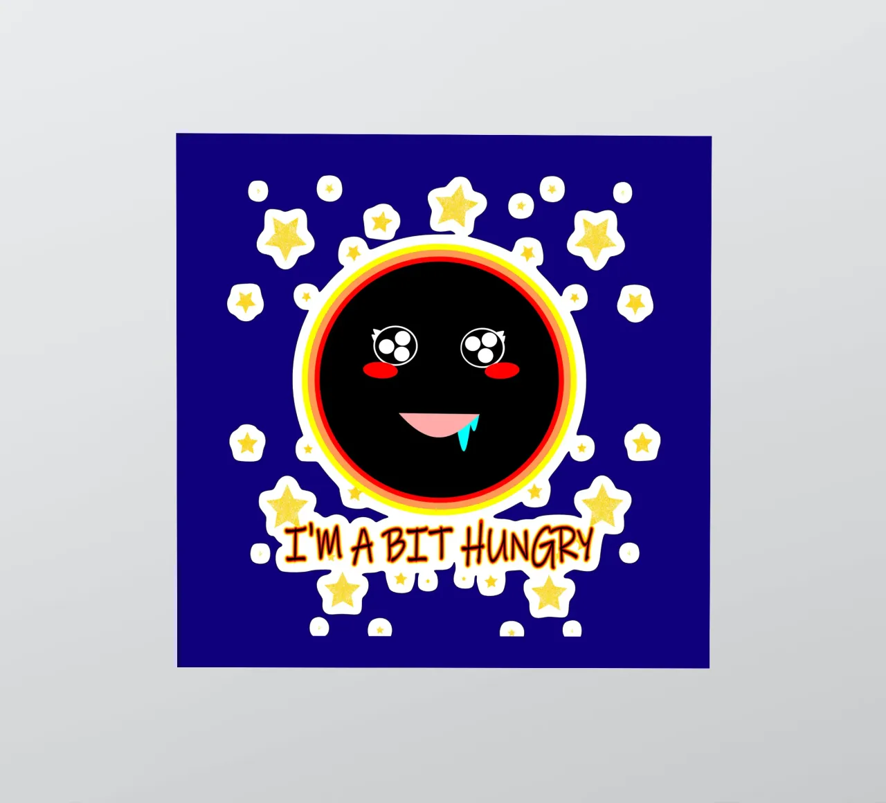 J'ai un peu faim Foodie Mignon Trou noir Kawaii autocollant de sillyindustries