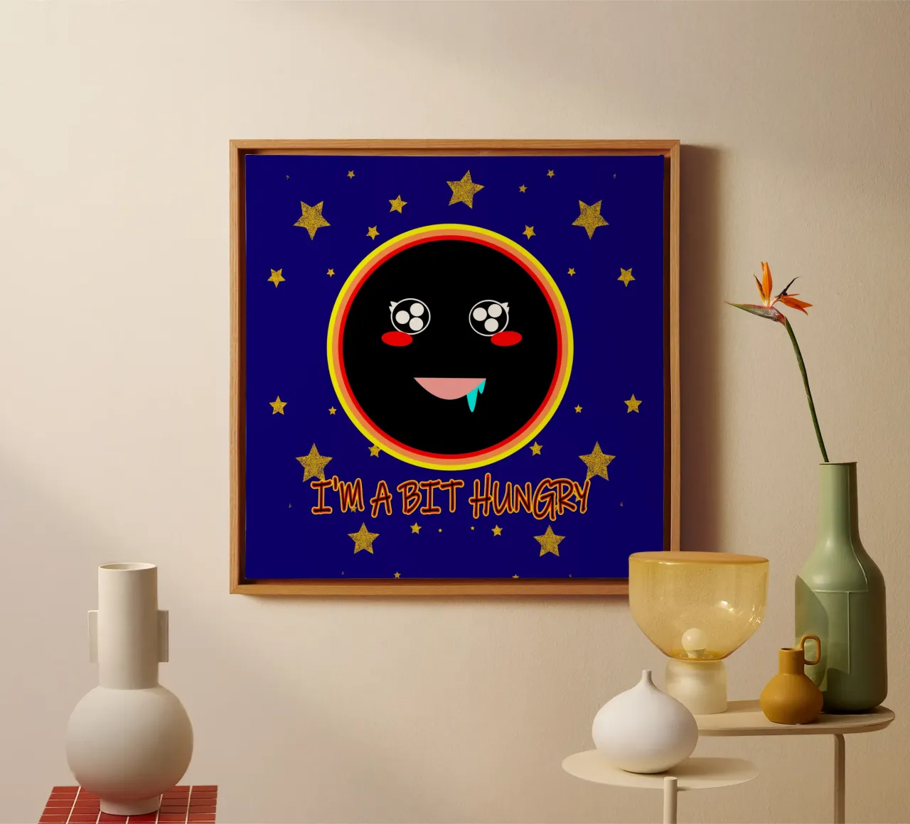 J'ai un peu faim Foodie Mignon Trou noir Kawaii toile de sillyindustries