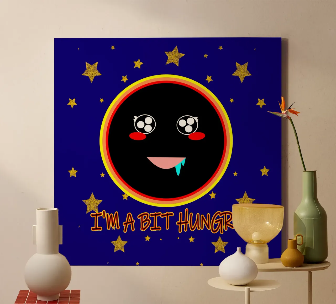 J'ai un peu faim Foodie Mignon Trou noir Kawaii toile de sillyindustries