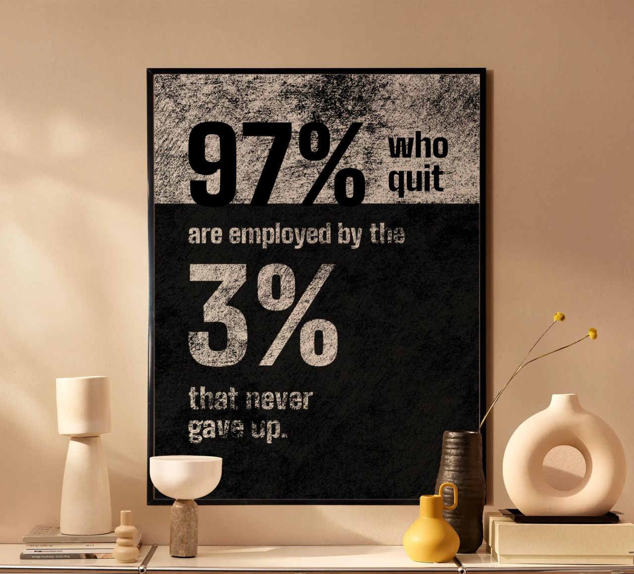 97% Who Quit Are Employed By 3% | Motivational Quote poster by Inspirify
