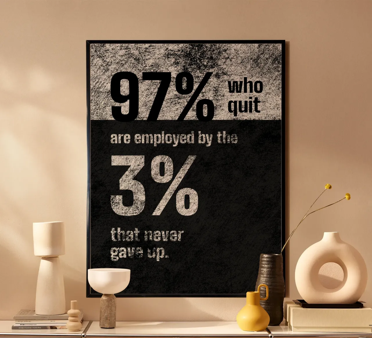 97% Who Quit Are Employed By 3% | Motivational Quote poster by Inspirify