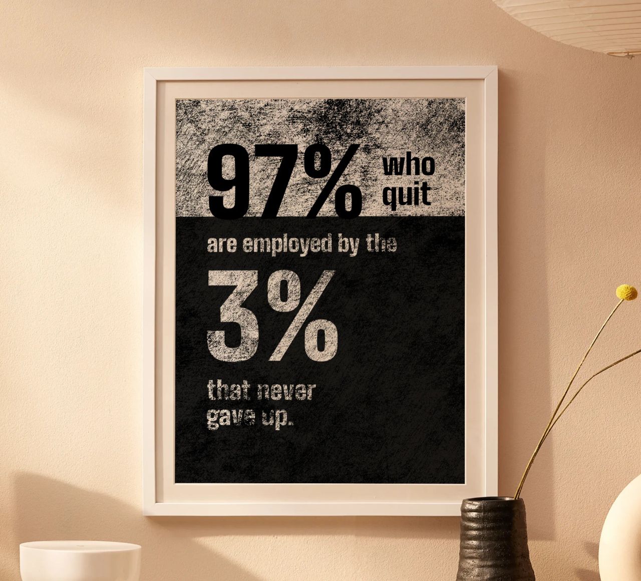 97% Who Quit Are Employed By 3% | Motivational Quote poster by Inspirify