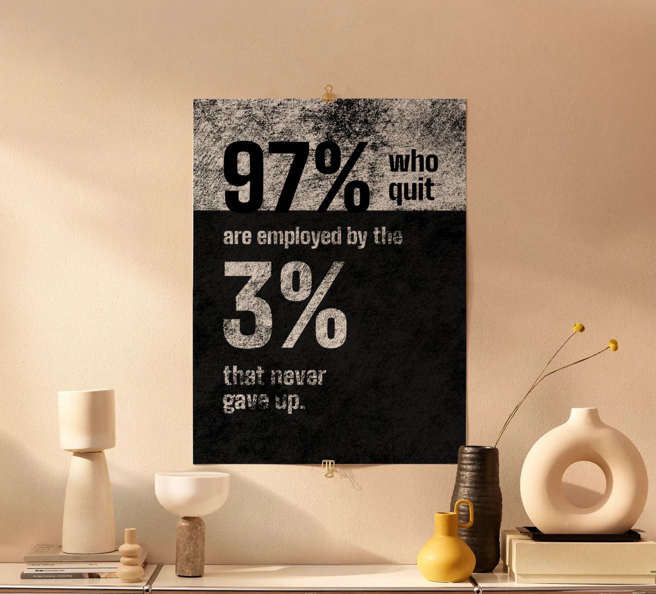 97% Who Quit Are Employed By 3% | Motivational Quote poster by Inspirify